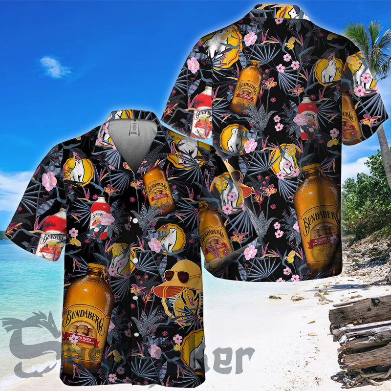 Dark Tropical Bundaberg Rum Hawaii Shirt