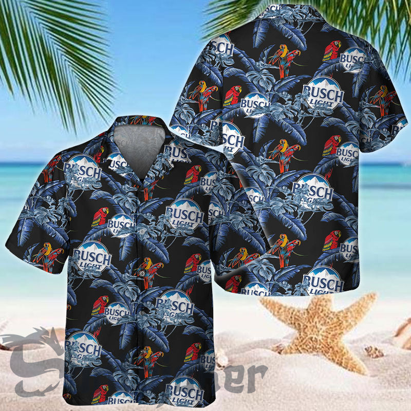 Jungle Bird Aloha Busch Light Hawaiian Shirt