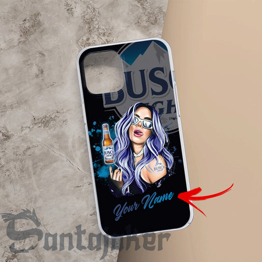 Personalized The Girl Get Drunk With Busch Light Phone Case