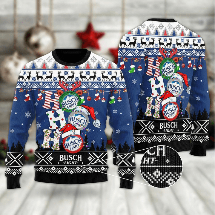 Busch Light HoHoHo Ugly Christmas Sweater - Santa Joker