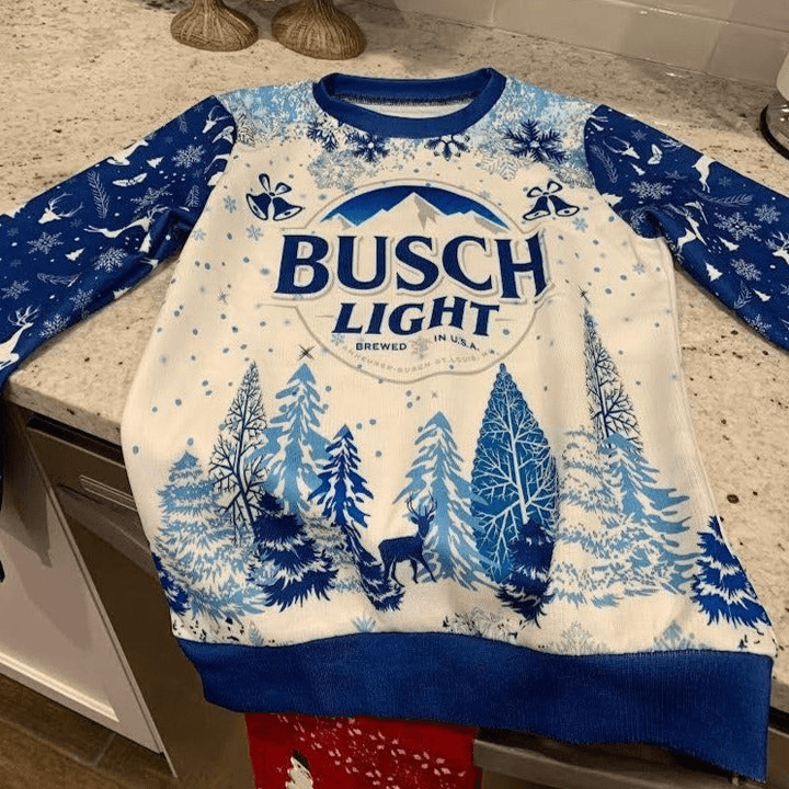 Busch Light Ugly Christmas Sweater - Santa Joker