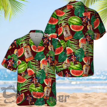 Jungle Plants Watermelon Captain Morgan Hawaii Shirt
