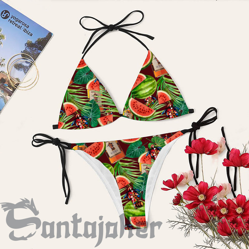 Jungle Watermelon Captain Morgan Bikini Set Swimsuit Jumpsuit Beach