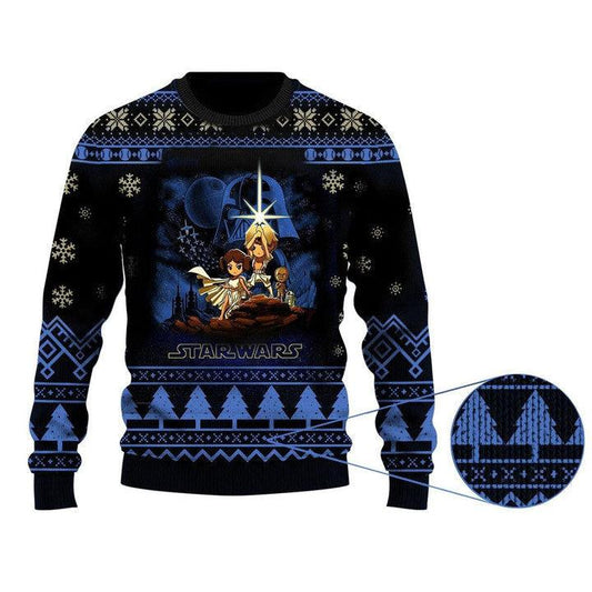 Cartoon Star Wars Characters Christmas Sweater - Santa Joker