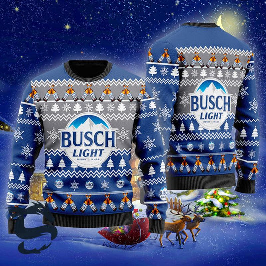 Christmas Cheers With Busch Light Beer Ugly Sweater - Santa Joker