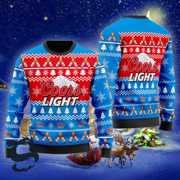 Coors Light Beer Blue Lover Christmas Gift Ugly Sweater - Jolly Family Gifts