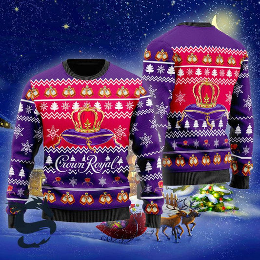 Christmas Cheers With Crown Royal Whisky Ugly Sweater - Santa Joker