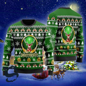 Christmas Cheers With Jagermeister Liqueur Christmas Sweater - Santa Joker