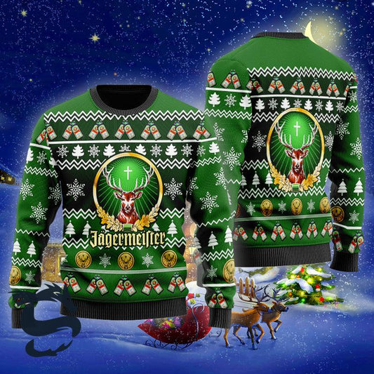 Christmas Cheers With Jagermeister Liqueur Christmas Sweater - Santa Joker