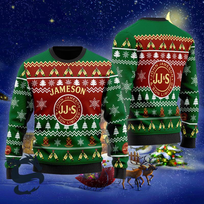 Christmas Cheers With Jameson Irish Whiskey Ugly Sweater - Santa Joker