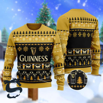 Christmas Scenes With Guinness Beer Ugly Sweater - Santa Joker