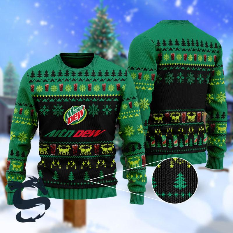 Christmas Scenes With Mountain Dew Ugly Sweater - Santa Joker