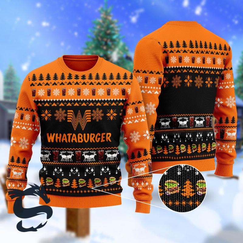 Christmas Scenes With Whataburger Ugly Sweater - Santa Joker