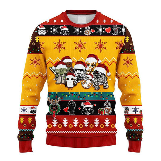 Christmas Vibes Star Wars Characters Ugly Sweater - Santa Joker