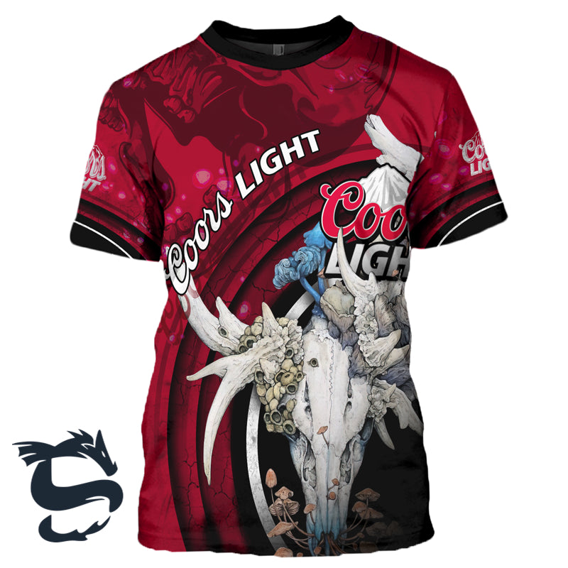 Jim Beam Deer Skull With Mushrooms T-shirt