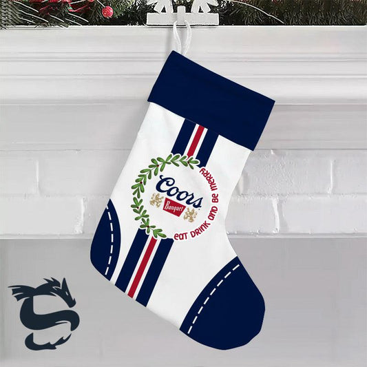 Coors Banquet Eat Drink And Be Merry Christmas Stockings - Santa Joker