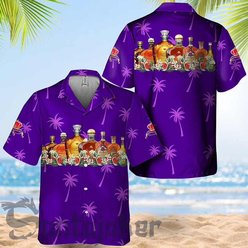 Purple Palm Tree Crown Royal Hawaiian Shirt