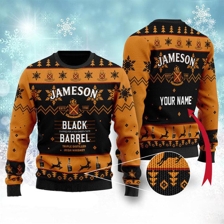 Custom Black Barrel Jameson Whiskey Sweater - Santa Joker