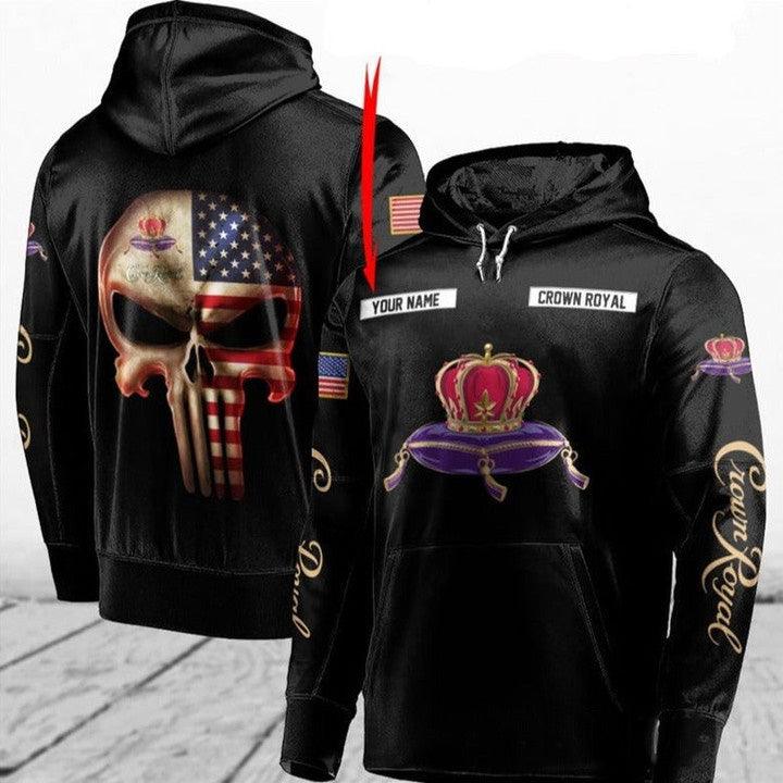 Custom Name Skull Crown Royal Hoodie - Santa Joker