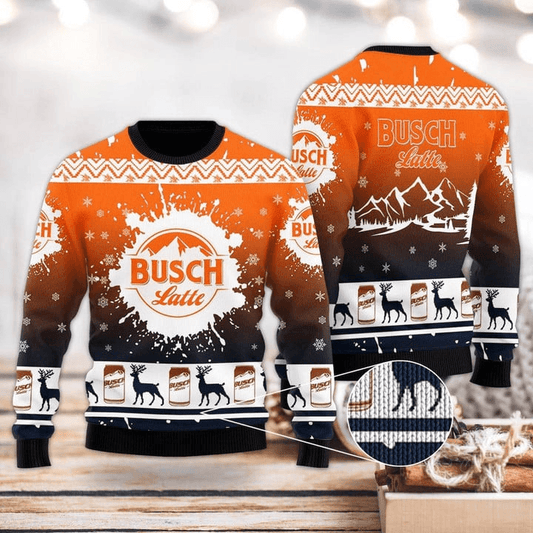 Deer Busch Latte Christmas Ugly Sweater - Santa Joker