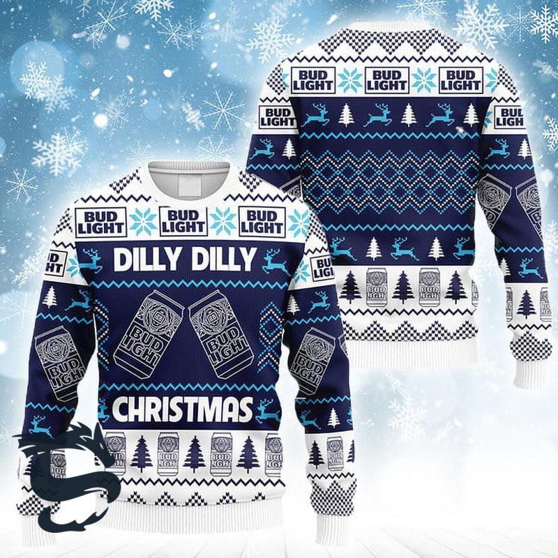 Dilly Dilly Bud Light Christmas Ugly Sweater - Santa Joker