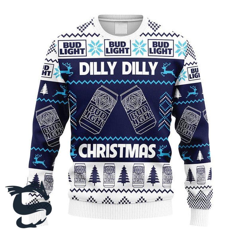 Dilly Dilly Bud Light Christmas Ugly Sweater - Santa Joker