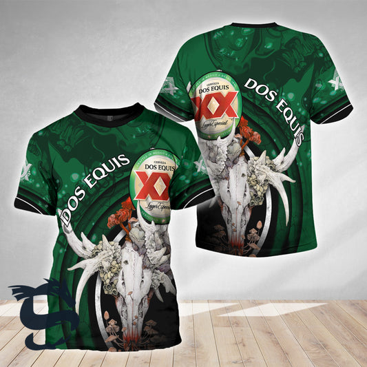 Dos Equis Deer Skull With Mushrooms T-shirt