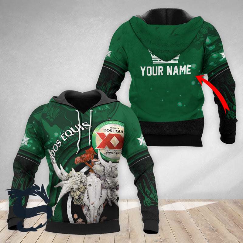 Personalized Dos Equis Deer Skull With Mushrooms Hoodie 