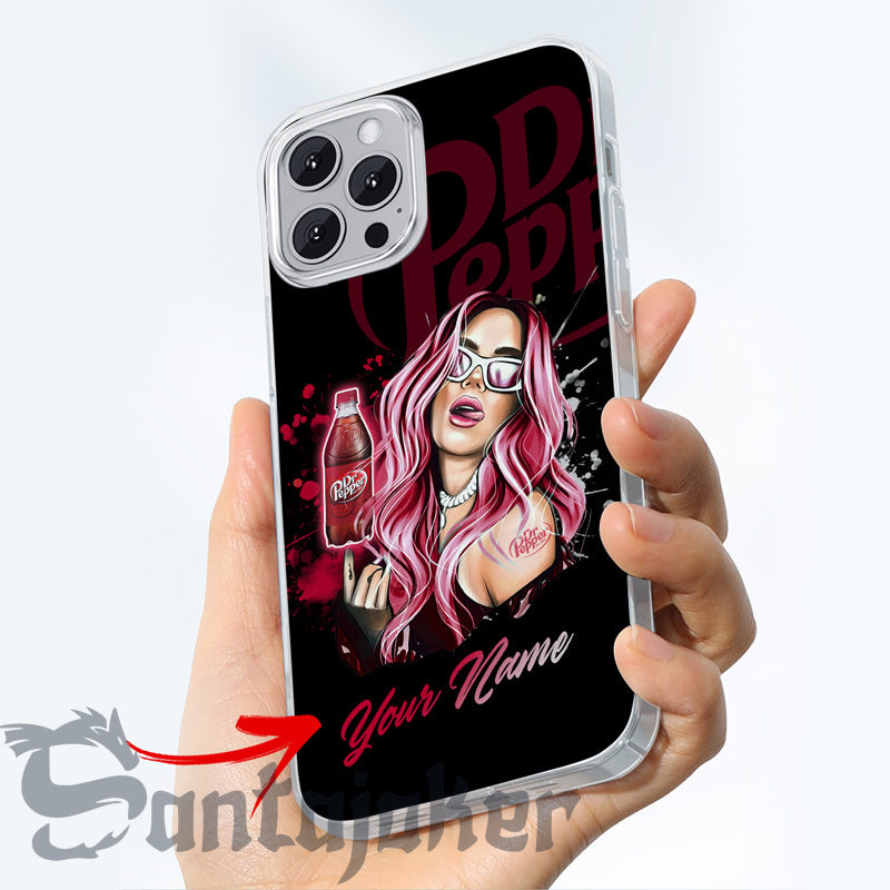 Personalized The Girl Get Drunk With Dr Pepper Phone Case