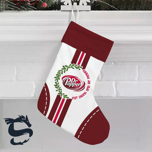 Dr Pepper Eat Drink And Be Merry Christmas Stockings - Santa Joker