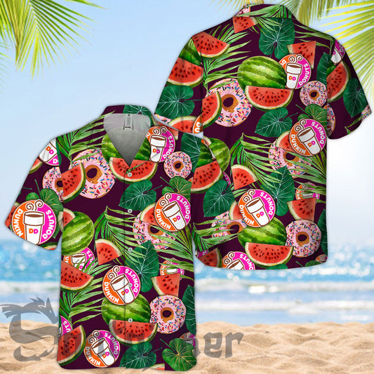 Jungle Plants Watermelon Dunkin' Donut Hawaii Shirt