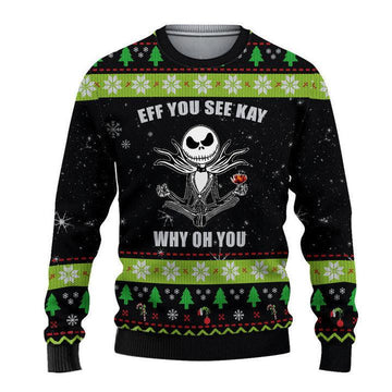 EFF You See Kay Jack Skellington Sweaters - Santa Joker