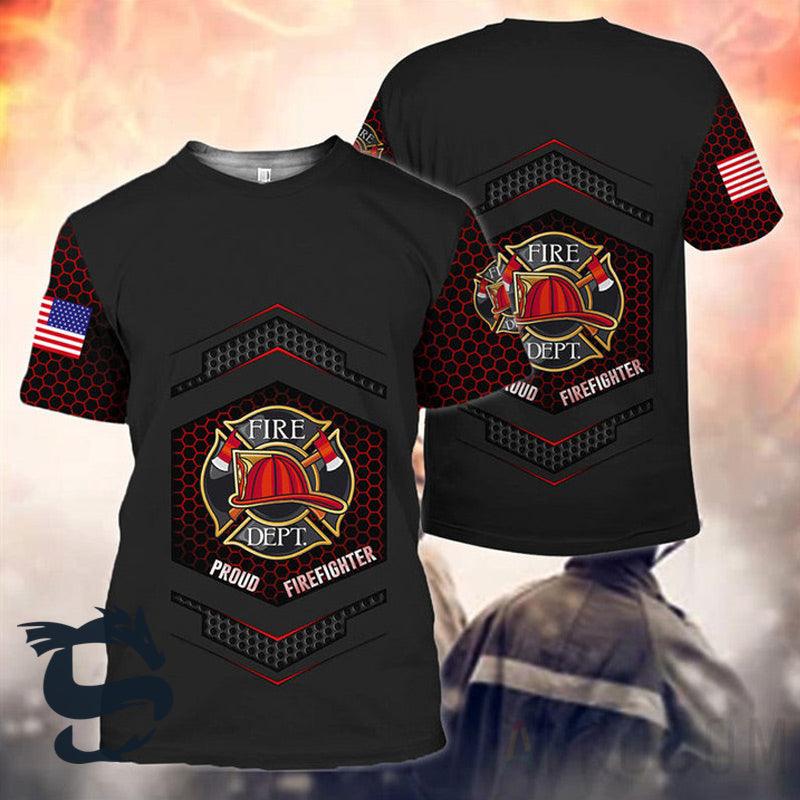 Fire Dept Proud Firefighter T-shirt - Santa Joker