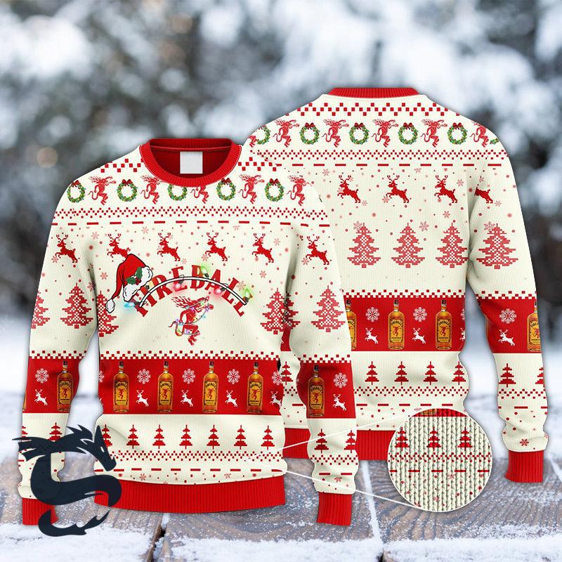 Fireball Reindeer Snowy Night Ugly Sweater - Santa Joker