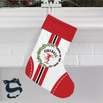 Fireball Whisky Eat Drink And Be Merry Christmas Stockings - Santa Joker