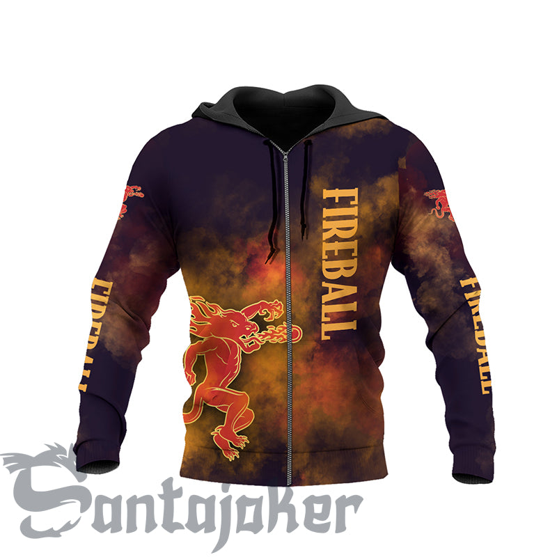 Fireball Colorful Smoke Zip Hoodie