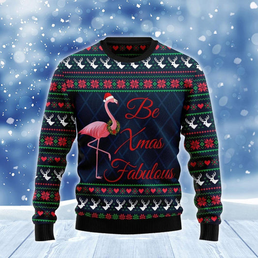 Flamingo Be Xmas Fabulous Ugly Sweater - Santa Joker