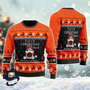 Full Of Christmas Spirit Probably Jagermeister Ugly Sweater - Santa Joker