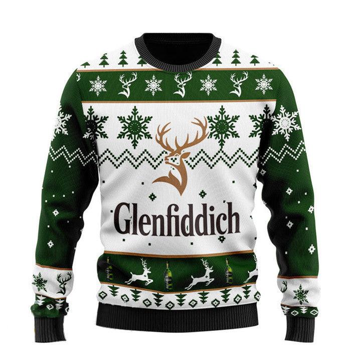 Glenfiddich Whisky Wine Ugly Christmas Sweater - Santa Joker