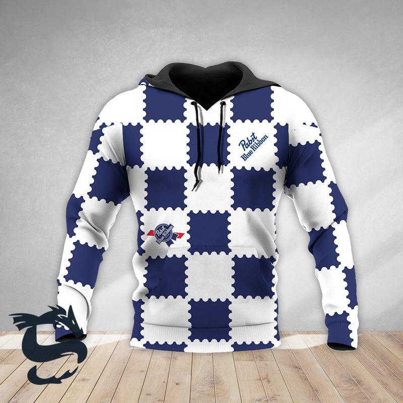 Gorgeous Gingham Pabst Blue Ribbon Hoodie & Zip Hoodie - Santa Joker