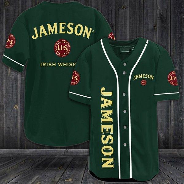 Green Jameson Whiskey Baseball Jersey - Santa Joker