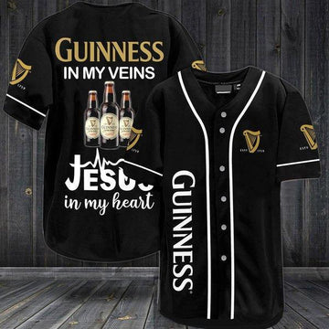 Guinness In My Veins Baseball Jersey - Santa Joker