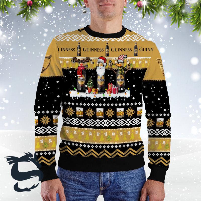 Guinness Santa Reindeer Snowflake Xmas Sweater - Santa Joker