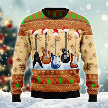 Guitars Santa Xmas Ugly Sweater - Santa Joker