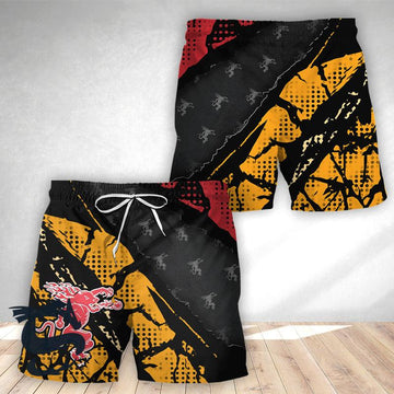 Halftone Fireball Whisky Hawaii Shorts - Santa Joker