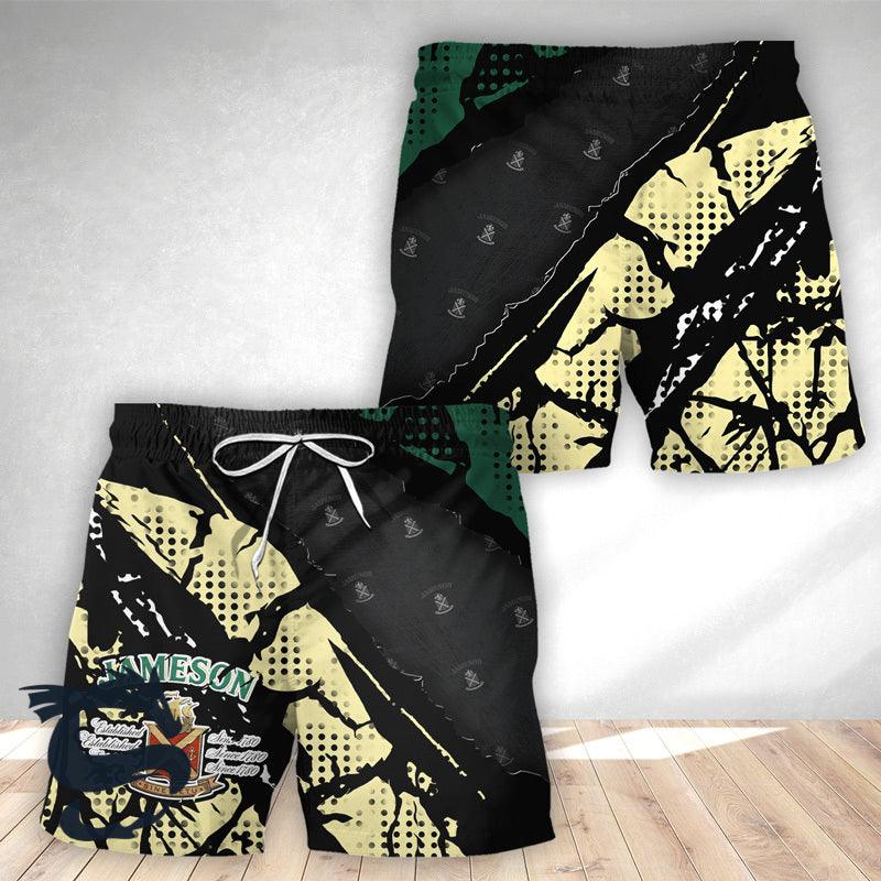 Halftone Jameson Irish Whiskey Hawaii Shorts - Santa Joker