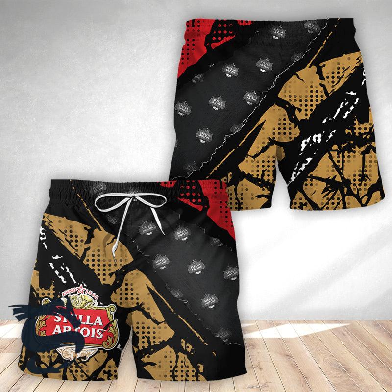 Halftone Stella Artois Hawaii Shorts - Santa Joker