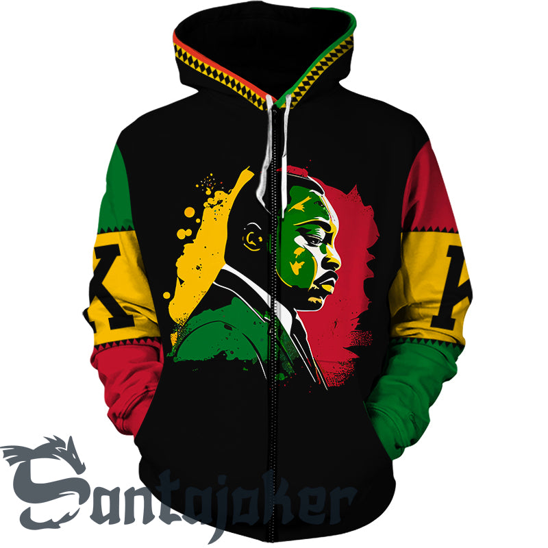 Martin Luther King African American Zip Hoodie