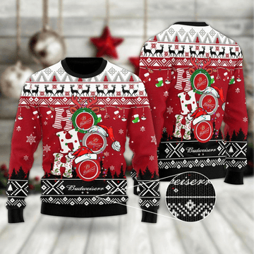 HoHoHo Budweiser Beer Christmas Sweater - Santa Joker