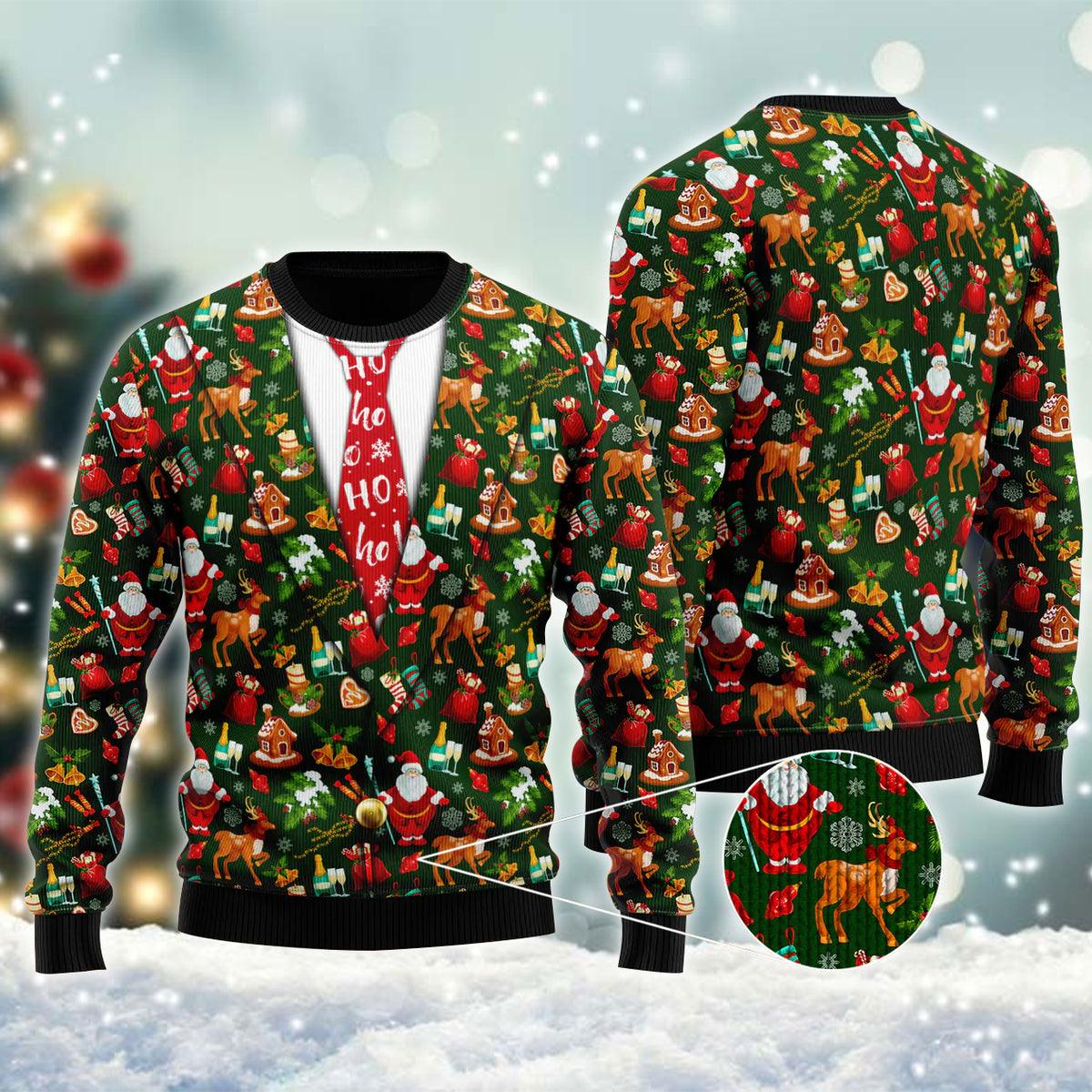 HoHoHo Santa Claus Christmas Night Ugly Sweater - Santa Joker